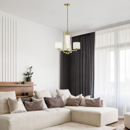 Hinkley - Závesný luster na reťazi HAMPTON 4xE27/60W/230V zlatý