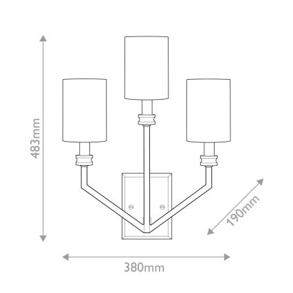 Hinkley - Nástenné svietidlo MOORE 3xE14/40W/230V zlaté