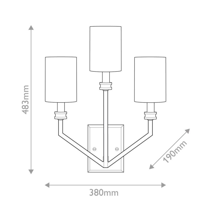 Hinkley - Nástenné svietidlo MOORE 3xE14/40W/230V zlaté