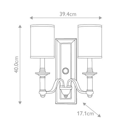 Hinkley - Nástenné svietidlo SUSSEX 2xE14/40W/230V matný chróm