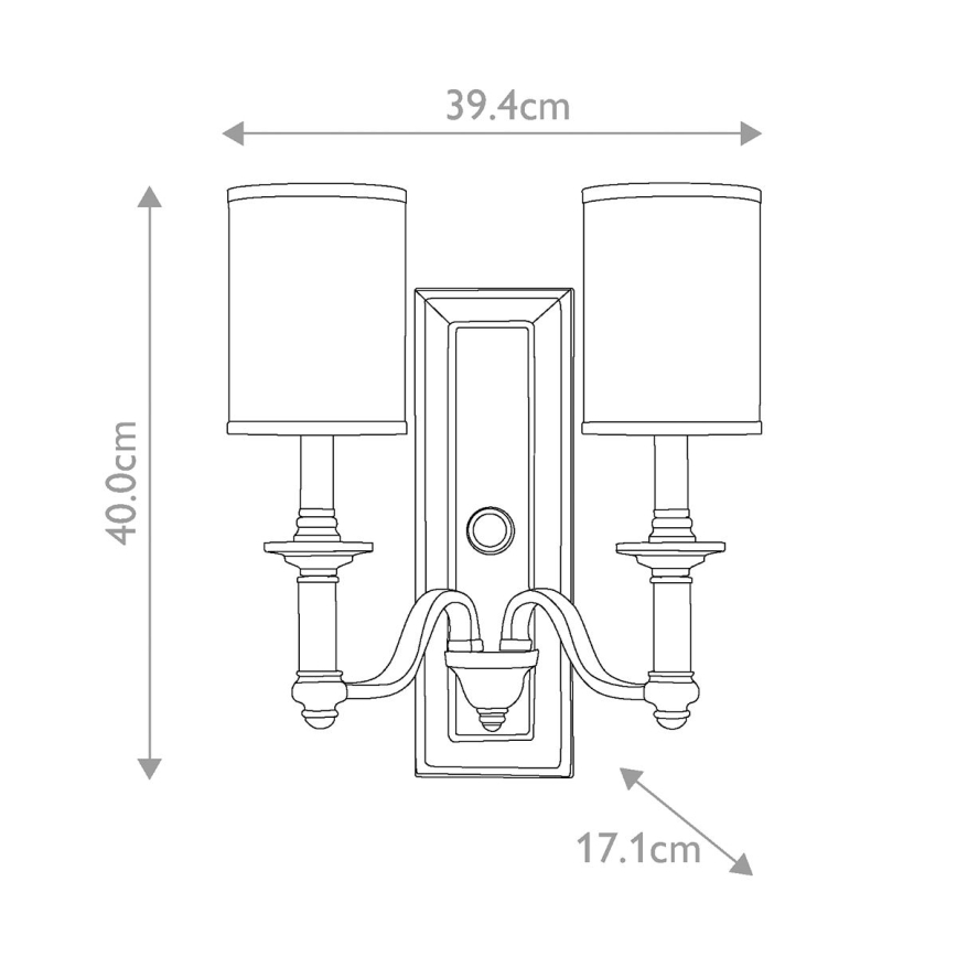 Hinkley - Nástenné svietidlo SUSSEX 2xE14/40W/230V matný chróm