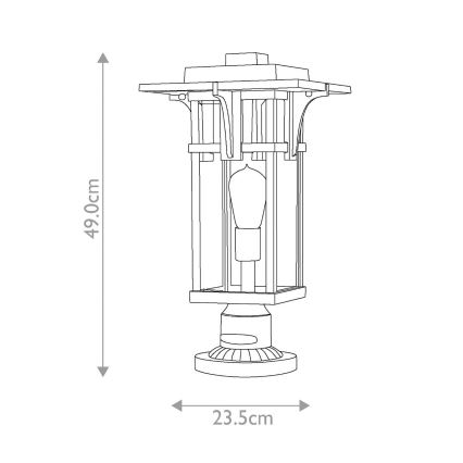 Hinkley - Vonkajšia lampa MANHATTAN 1xE27/100W/230V IP44 čierna