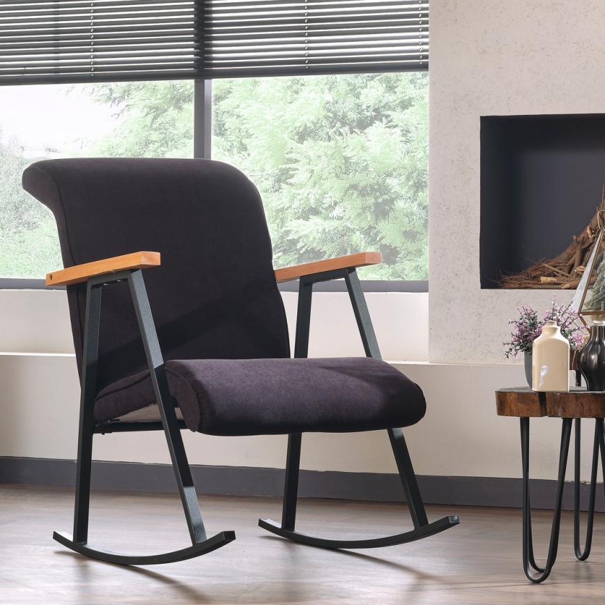 Hojdacie kreslo LUNI čierne