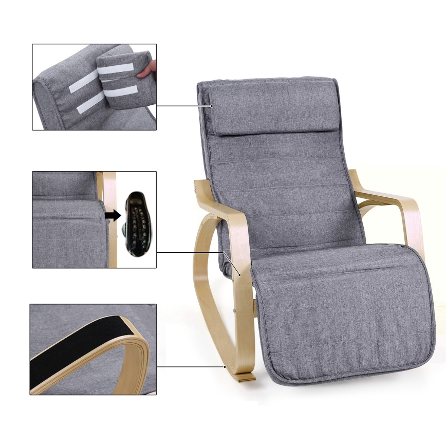 Hojdacie kreslo RESTLY sivé