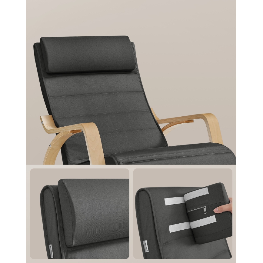 Hojdacie kreslo RESTLY tmavosivé