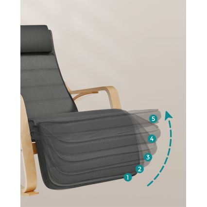 Hojdacie kreslo RESTLY tmavosivé