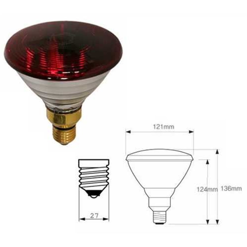 Hrubostenná infračervená žiarovka PHILIPS PAR38 E27/150W/230V