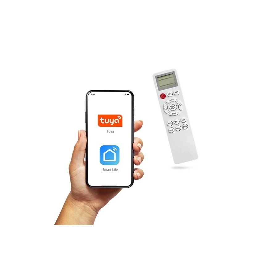 Hybridná solárna klimatizácia 3,5 kW Tuya Wi-Fi biela + diaľkové ovládanie