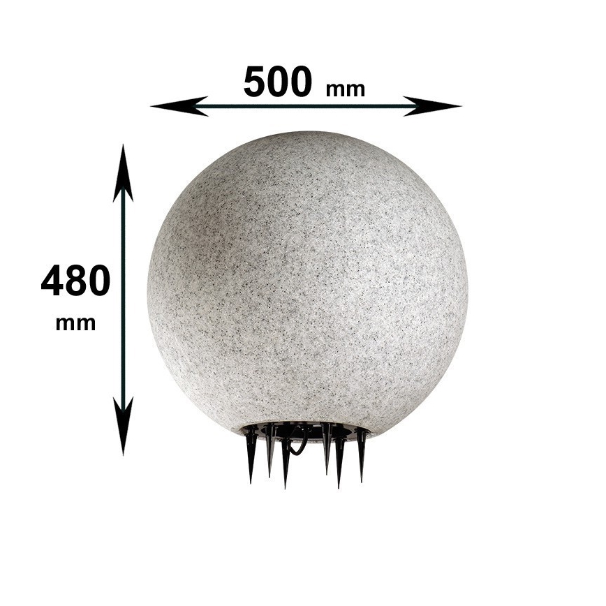 IBV 409150-010 - Vonkajšia lampa GRANITE BALL 1xE27/25W/230V IP65 pr. 500 mm