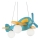 Ideal Lux - Detský luster na lanku AVION 3xE27/28W/230V modrá