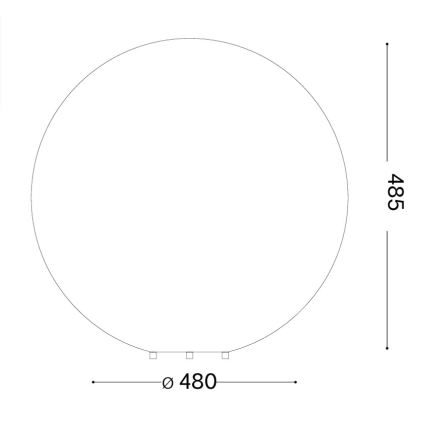 Ideal Lux - Exteriérové svietidlo DORIS 1xE27/60W/230V pr. 48 cm IP44 sivé