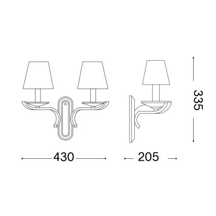 Ideal Lux - Krištáľová nástenná lampa PEGASO 2xE14/28W/230V zlatá
