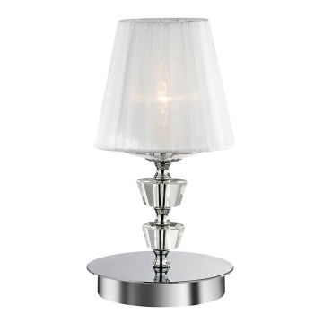 Ideal Lux - Krištáľová stolná lampa PEGASO 1xE14/28W/230V lesklý chróm