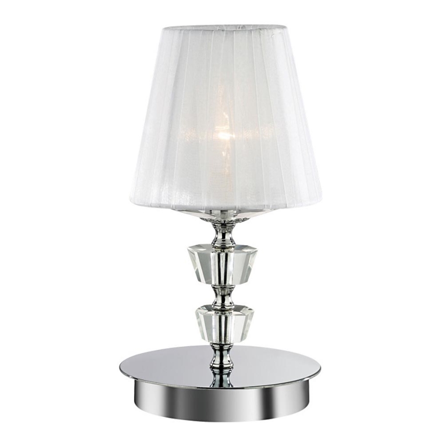 Ideal Lux - Krištáľová stolná lampa PEGASO 1xE14/28W/230V lesklý chróm