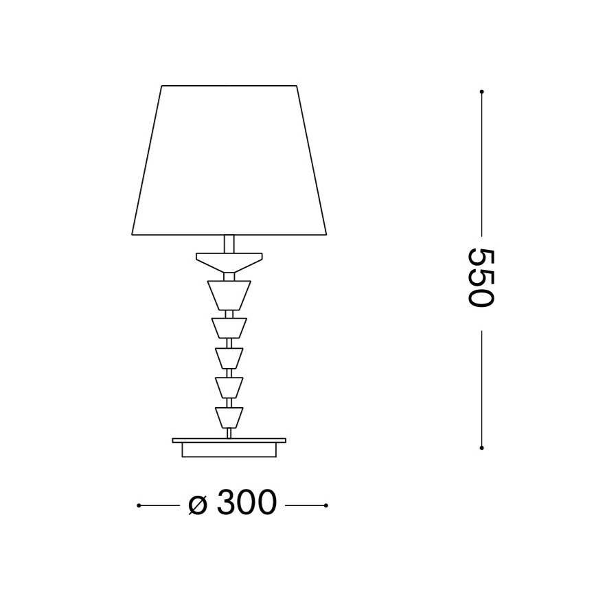 Ideal Lux - Krištáľová stolná lampa PEGASO 1xE27/60W/230V lesklý chróm