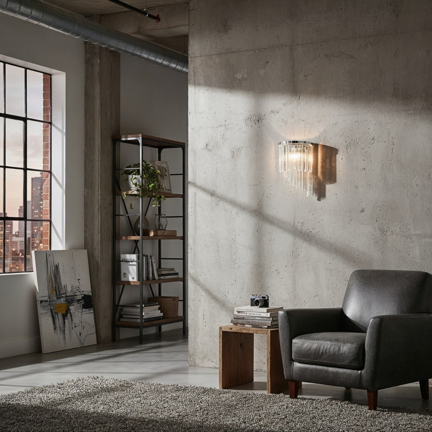 Ideal Lux - Krištáľové nástenné svietidlo CARLTON 3xE14/40W/230V lesklý chróm