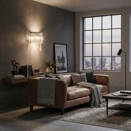 Ideal Lux - Krištáľové nástenné svietidlo CARLTON 3xE14/40W/230V lesklý chróm