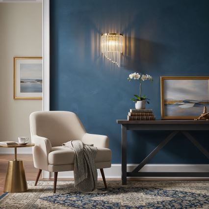 Ideal Lux - Krištáľové nástenné svietidlo CARLTON 3xE14/40W/230V zlatá