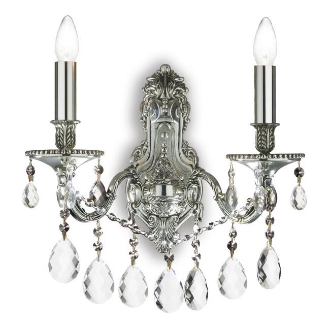 Ideal Lux - Krištáľové nástenné svietidlo GIOCONDA 2xE14/40W/230V strieborná