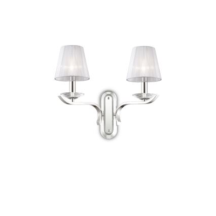 Ideal Lux - Krištáľové nástenné svietidlo PEGASO 2xE14/28W/230V lesklý chróm