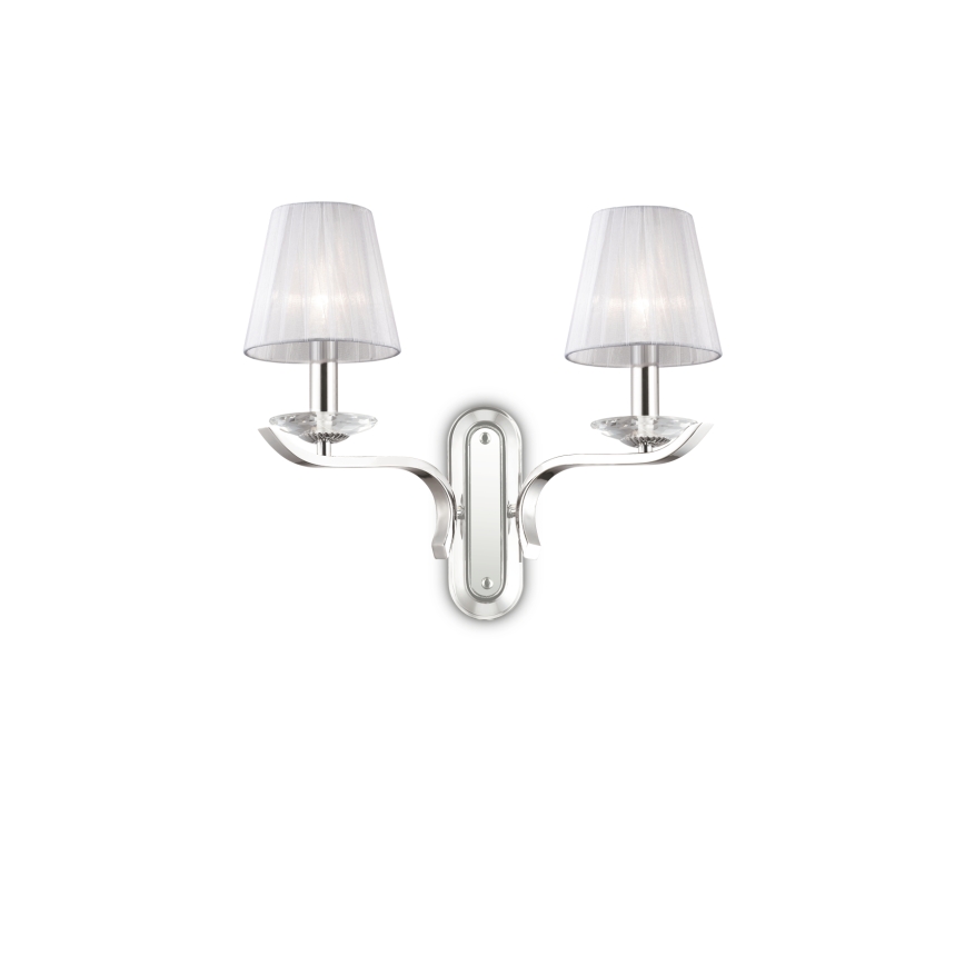 Ideal Lux - Krištáľové nástenné svietidlo PEGASO 2xE14/28W/230V lesklý chróm