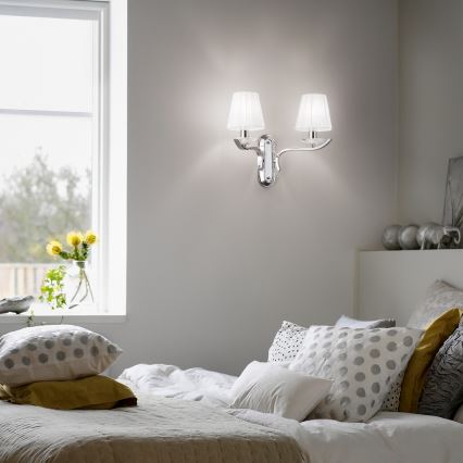 Ideal Lux - Krištáľové nástenné svietidlo PEGASO 2xE14/28W/230V lesklý chróm
