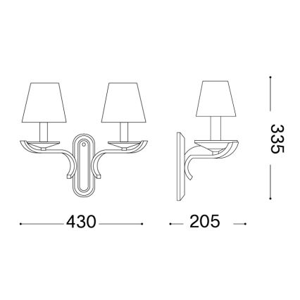 Ideal Lux - Krištáľové nástenné svietidlo PEGASO 2xE14/28W/230V lesklý chróm