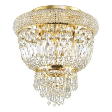 Ideal Lux - Krištáľové stropné svietidlo DUBAI 3xE14/28W/230V pr. 32 cm zlatá