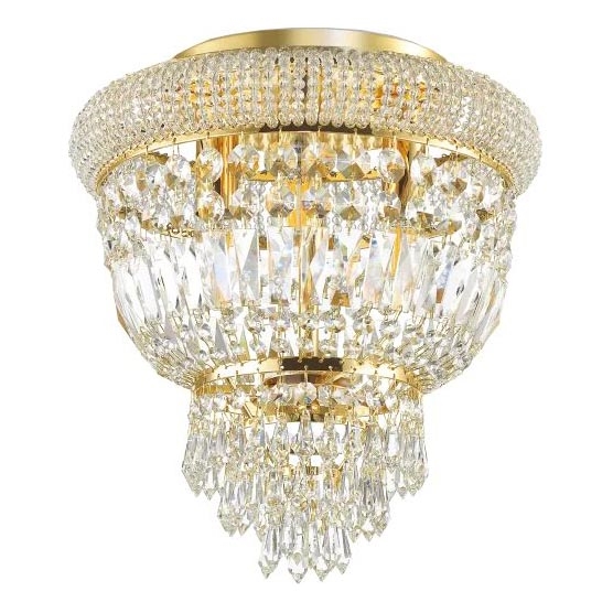 Ideal Lux - Krištáľové stropné svietidlo DUBAI 3xE14/28W/230V pr. 32 cm zlatá