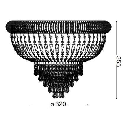 Ideal Lux - Krištáľové stropné svietidlo DUBAI 3xE14/28W/230V pr. 32 cm zlatá