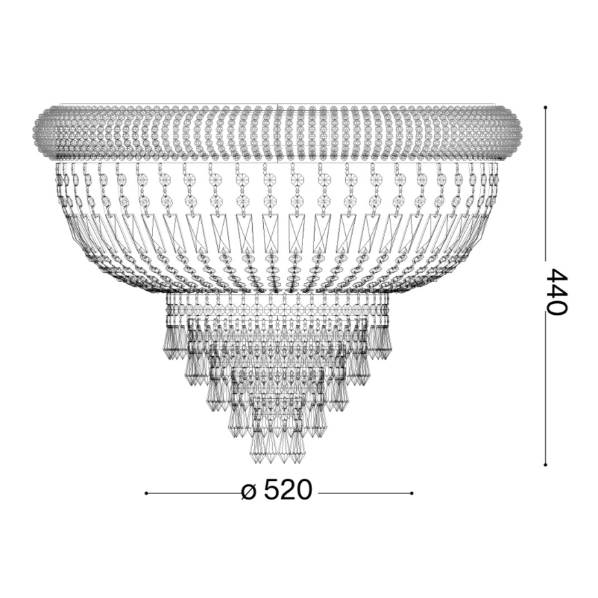 Ideal Lux - Krištáľové stropné svietidlo DUBAI 6xE14/28W/230V pr. 52 cm zlatá
