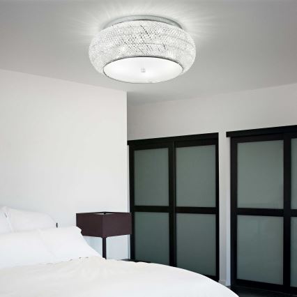 Ideal Lux - Krištáľové stropné svietidlo PASHA 10xE14/40W/230V pr. 55 lesklý chróm