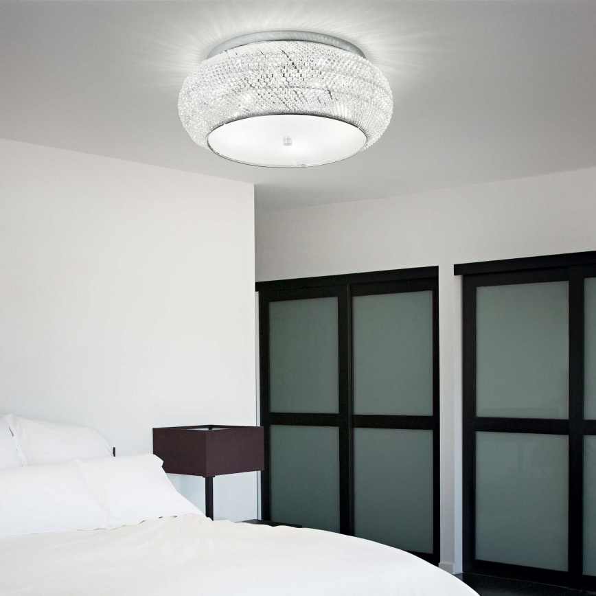 Ideal Lux - Krištáľové stropné svietidlo PASHA 10xE14/40W/230V pr. 55 lesklý chróm