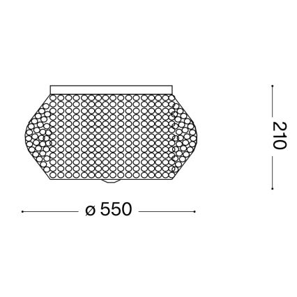Ideal Lux - Krištáľové stropné svietidlo PASHA 10xE14/40W/230V pr. 55 cm zlatá