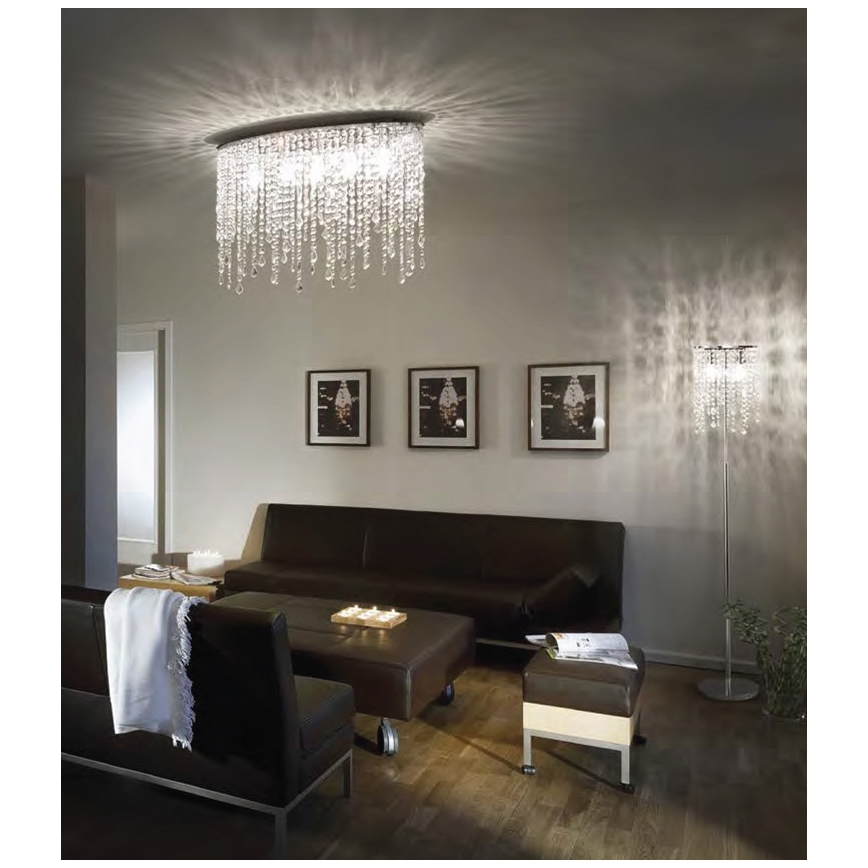 Ideal Lux - Krištáľové stropné svietidlo RAIN 3xE14/40W/230V lesklý chróm