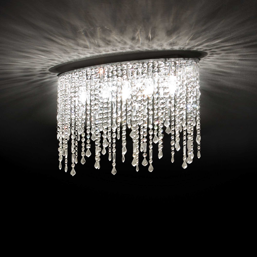 Ideal Lux - Krištáľové stropné svietidlo RAIN 3xE14/40W/230V lesklý chróm