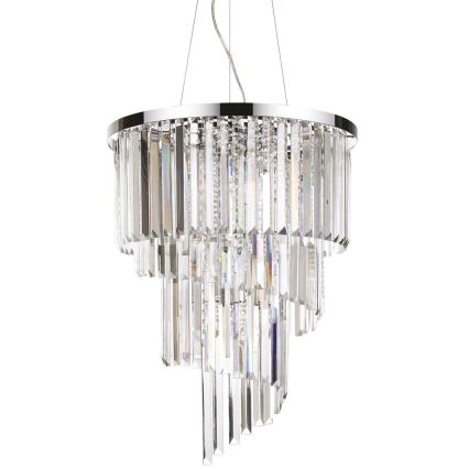 Ideal Lux - Krištáľový luster na lanku CARLTON 12xE14/40W/230V pr. 50 cm lesklý chróm