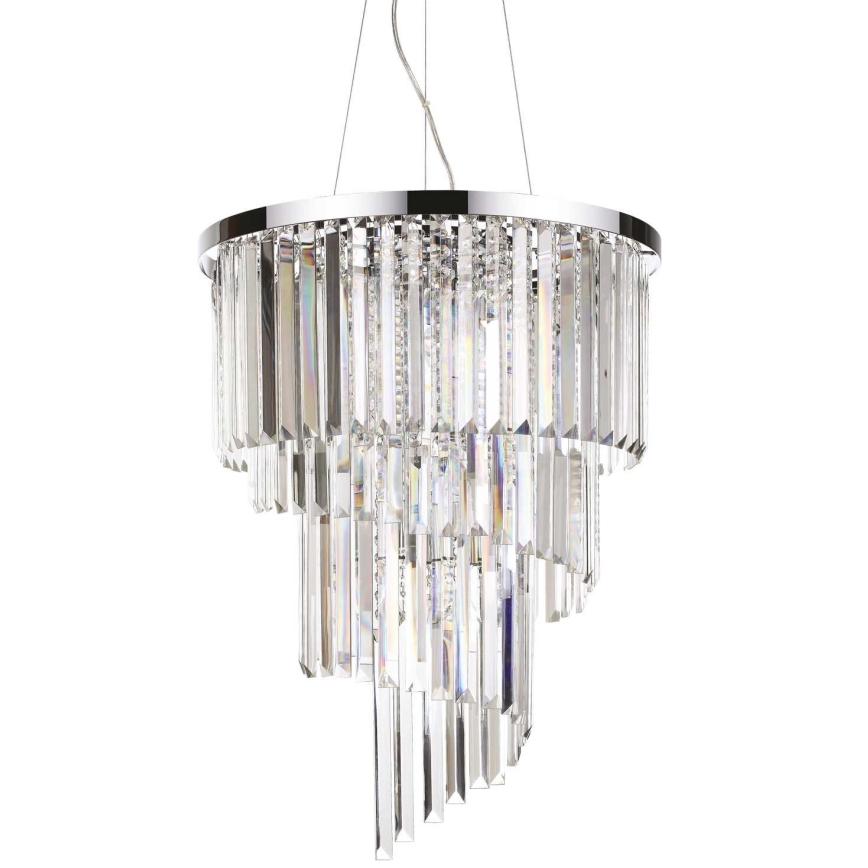 Ideal Lux - Krištáľový luster na lanku CARLTON 12xE14/40W/230V pr. 50 cm lesklý chróm