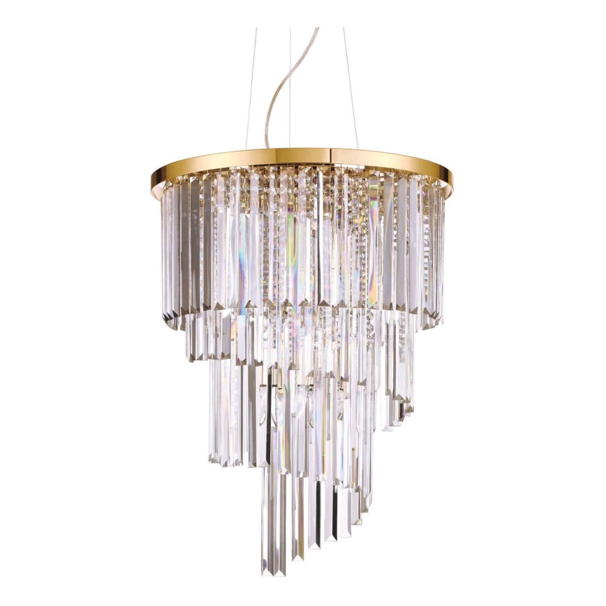 Ideal Lux - Krištáľový luster na lanku CARLTON 12xE14/40W/230V pr. 50 cm zlatá