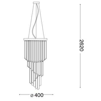Ideal Lux - Krištáľový luster na lanku CARLTON 8xE14/40W/230V pr. 40 cm lesklý chróm