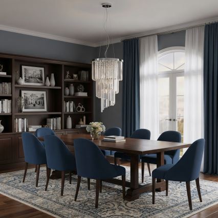 Ideal Lux - Krištáľový luster na lanku CARLTON 8xE14/40W/230V pr. 40 cm lesklý chróm