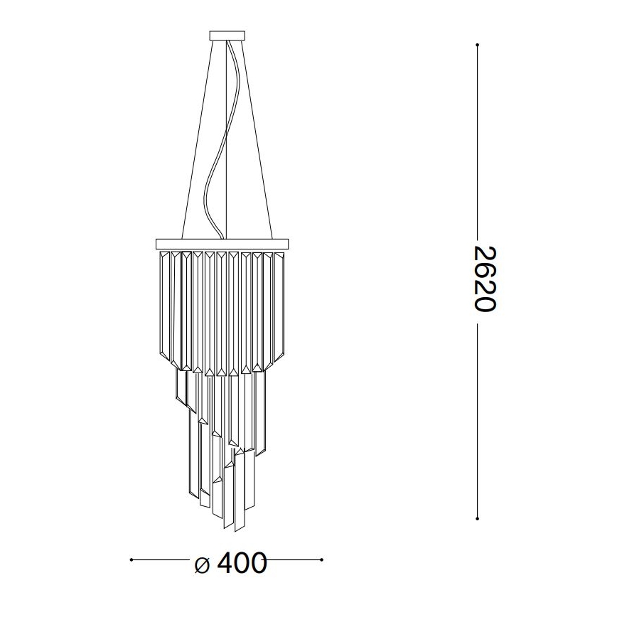 Ideal Lux - Krištáľový luster na lanku CARLTON 8xE14/40W/230V pr. 40 cm lesklý chróm