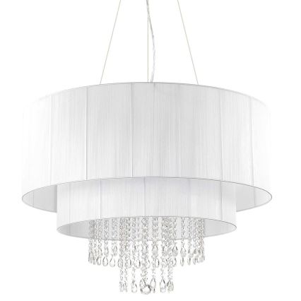 Ideal Lux - Krištáľový luster na lanku OPERA 10xE27/60W/230V pr. 90 cm biela