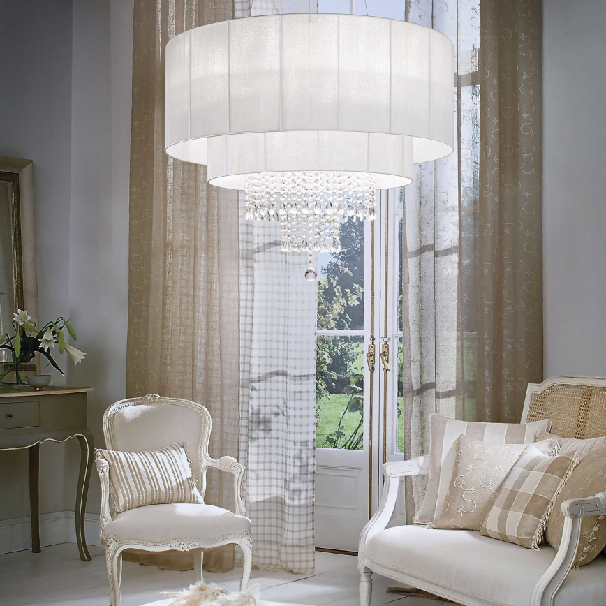 Ideal Lux - Krištáľový luster na lanku OPERA 10xE27/60W/230V pr. 90 cm biela