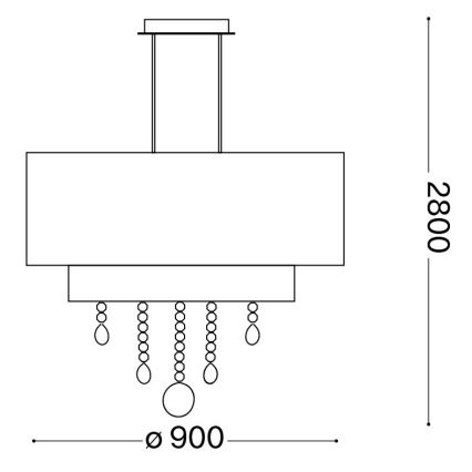 Ideal Lux - Krištáľový luster na lanku OPERA 10xE27/60W/230V pr. 90 cm biela