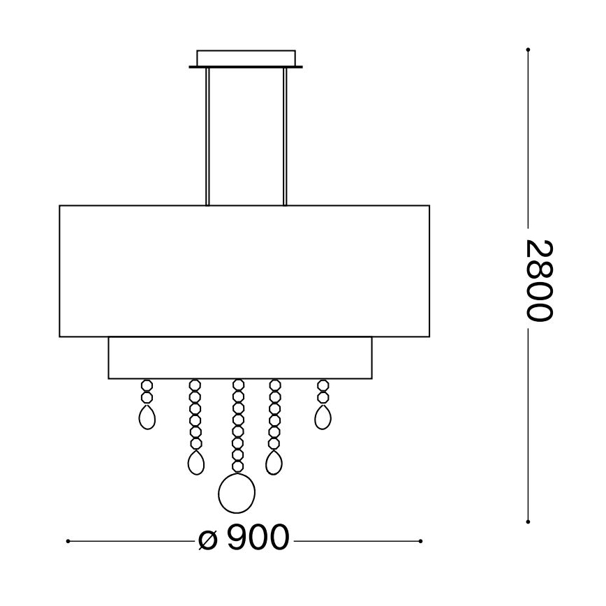 Ideal Lux - Krištáľový luster na lanku OPERA 10xE27/60W/230V pr. 90 cm biela