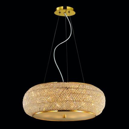 Ideal Lux - Krištáľový luster na lanku PASHA 10xE14/40W/230V pr. 55 cm zlatá
