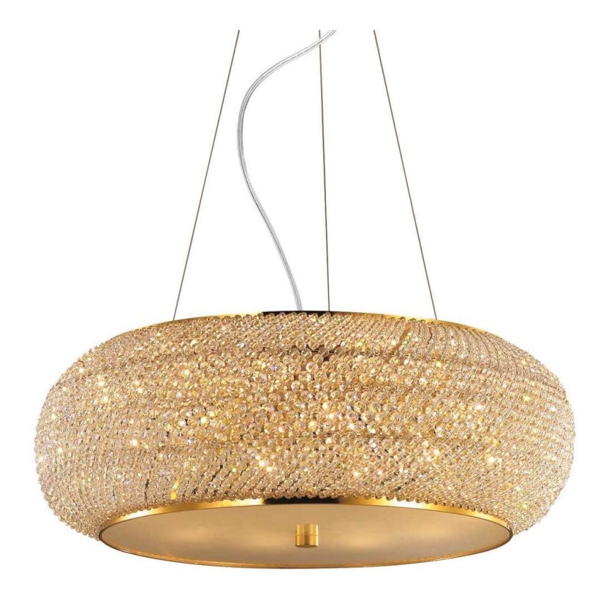 Ideal Lux - Krištáľový luster na lanku PASHA 14xE14/40W/230V pr. 65 cm zlatá