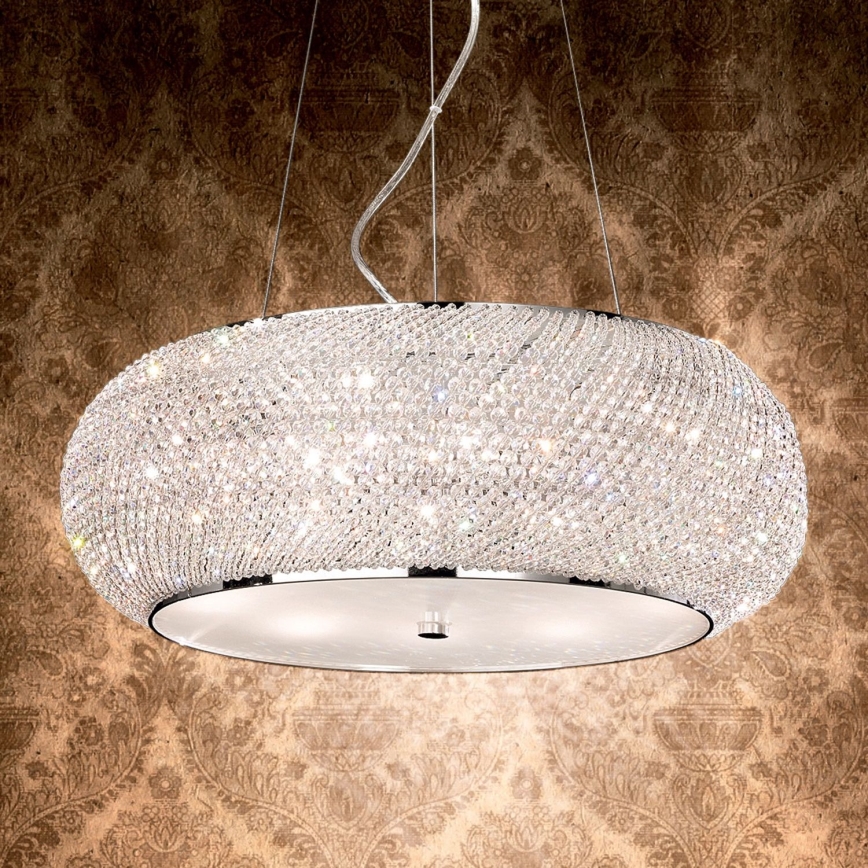 Ideal Lux - Krištáľový luster na lanku PASHA 6xE14/40W/230V pr. 40 cm lesklý chróm