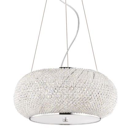 Ideal Lux - Krištáľový luster na lanku PASHA 6xE14/40W/230V pr. 40 cm lesklý chróm